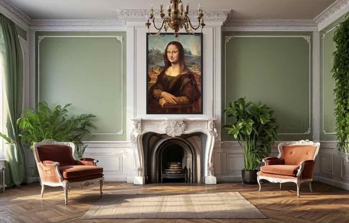 Reproducción de "La Gioconda" de Leonardo da Vinci, en decoración