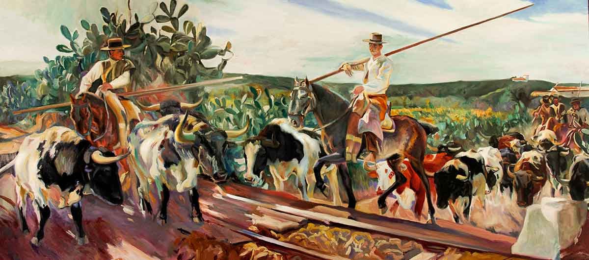 Reproducción de "El encierro" de Sorolla