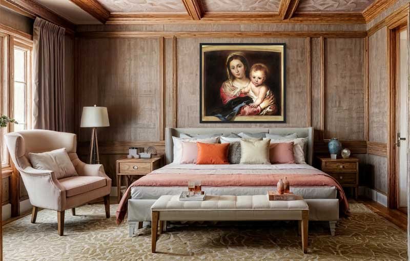 Reproducción de "Virgen de la servilleta" de Murillo en decoración