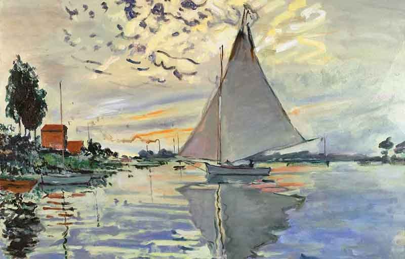 Reproducción de una marina de Monet
