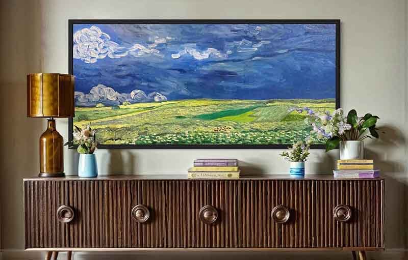 Reprodución de «Campo de trigo bajo nubes de tormenta» de Van Gogh