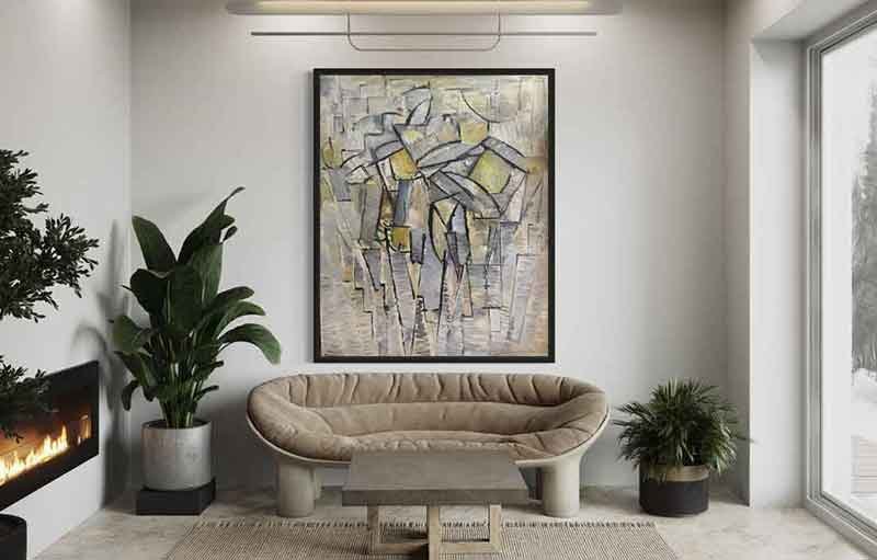 Reproducción de un cuadro de Piet Mondrian