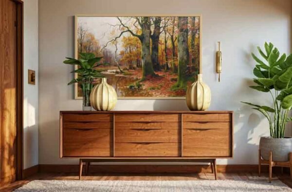 "Arroyo de un bosque en otoño" de Walter Moras en decoración