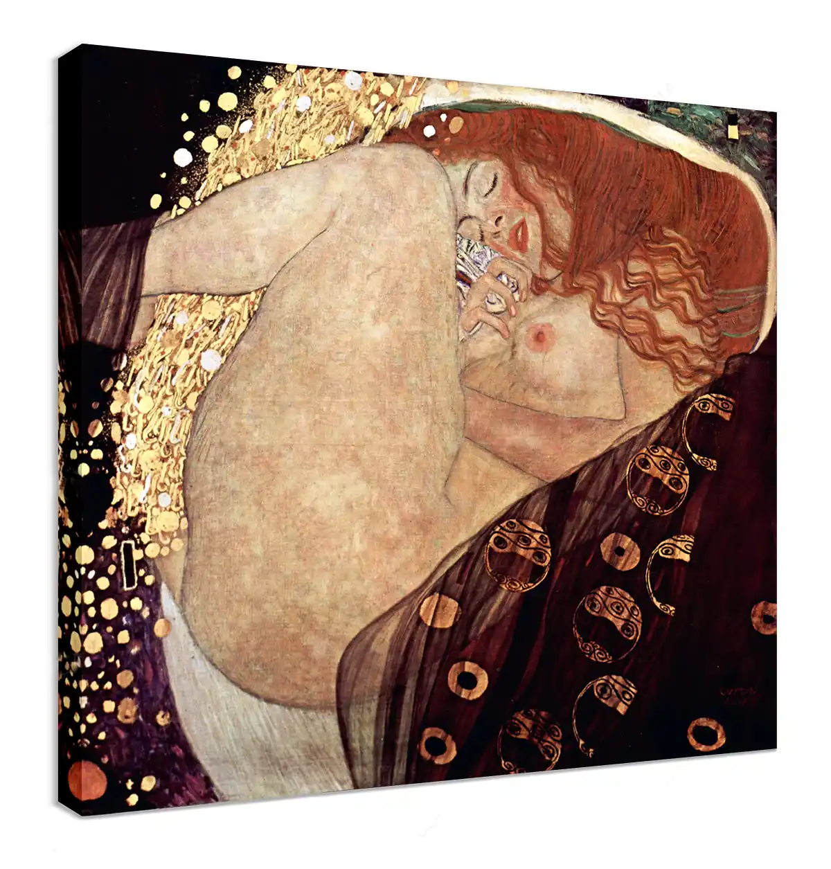 Danae de Gustav Klimt con bastidor de 4 cm, listo para colgar