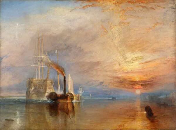 El Temerario remolcado a su último atraque para el desguace de William Turner