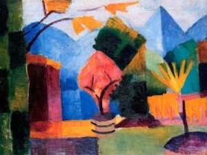 Jardín en el lago de Thun de August Macke