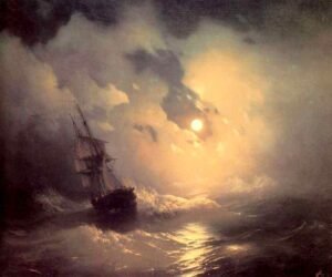 Tempestad en el mar por la noche - Ivan Aivazovsky