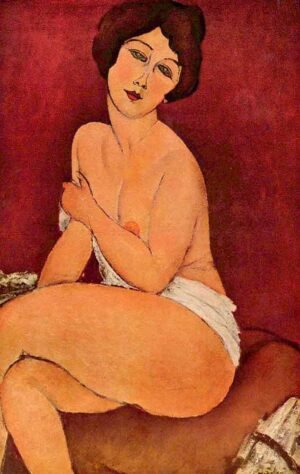 Desnudo sentado en un diván de Modigliani