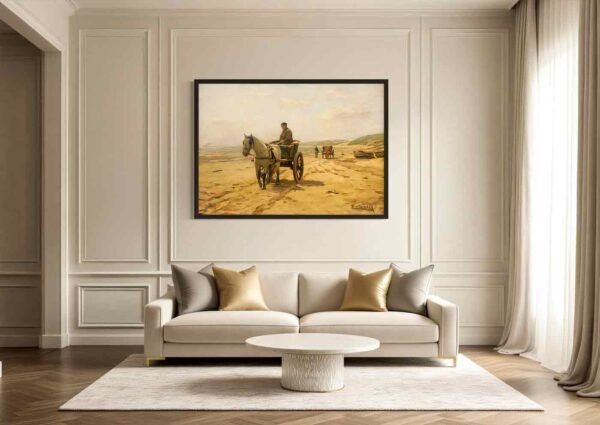 "Pescador de camarones en Ostseestrand" de Eugen Dücker en decoración