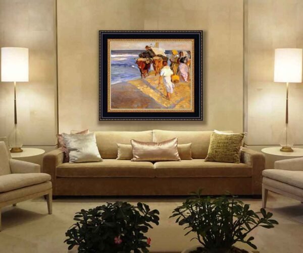 Sacando la barca de Joaquín Sorolla, decoración