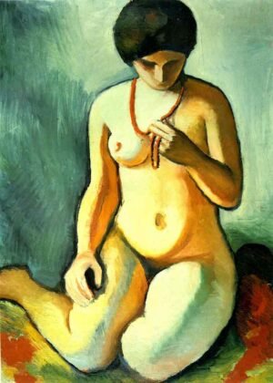 Desnudo con collar de corales de August Macke