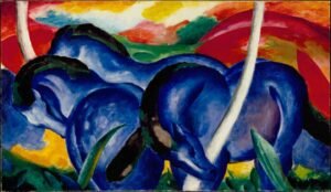 "Los grandes caballos azules" de Franz Marc