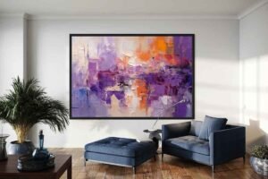 "Abstracto con violetas y naranjas" por Copiamuseo en decoración