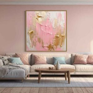 "Abstracto con rosas y dorados" por Copiamuseo en decoración