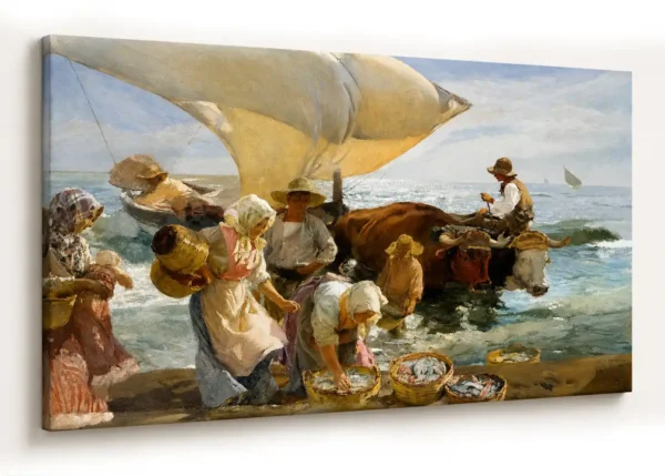 Buena pesca de Sorolla con bastidor de 4 cm, listo para colgar