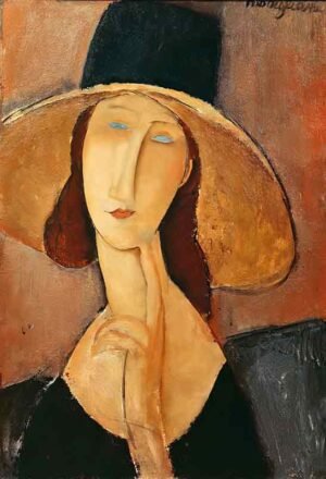 "Jeanne Hébuterne con gran sombrero" de Modigliani