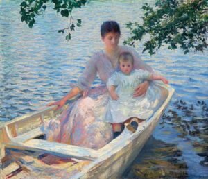 "Madre y niño en un barco" de Edmund Charles Tarbell