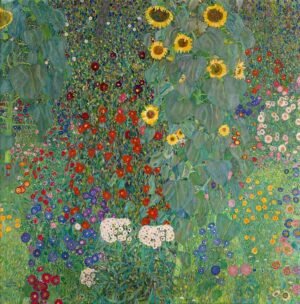 "Jardín de granja con girasoles" de Gustav Klimt