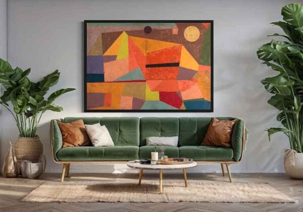 "Paisaje de montaña alegre" de Paul Klee en decoración