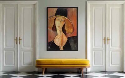 Reproducción de «Jeanne Hébuterne con gran sombrero»