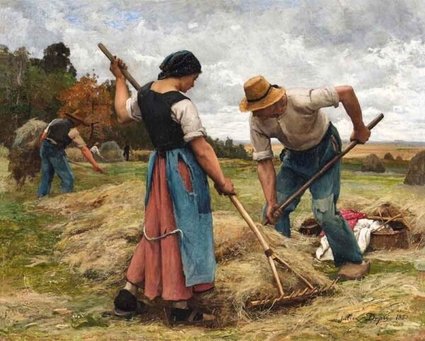 "Campesinos amontonando el heno" de Julien Dupré