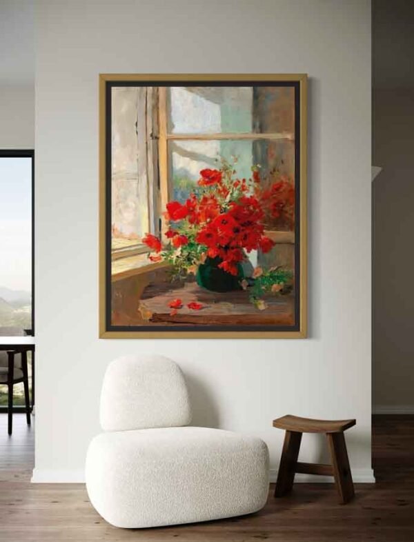 "Amapolas junto a la ventana" de Olga Wisinger-Florian en decoración