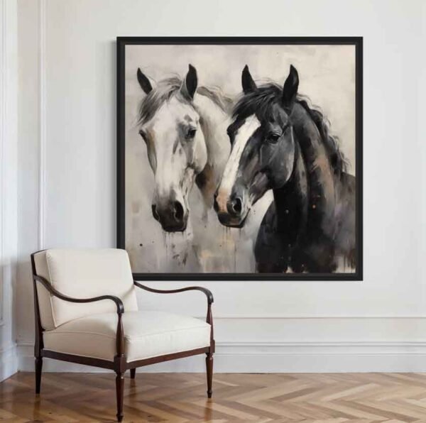 "Caballos blanco y negro" en decoración