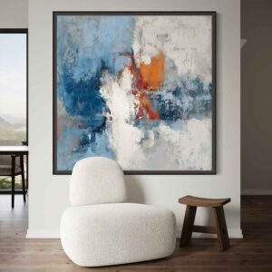 "Abstracto con azules, naranjas, rojos y blancos" de Copiamuseo en decoración