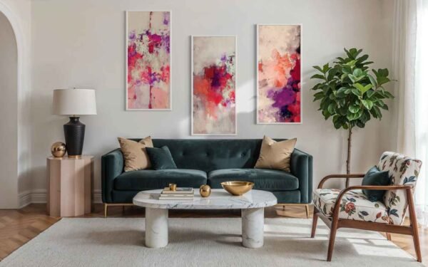 Conjunto de tres piezas abstractas en decoración 2