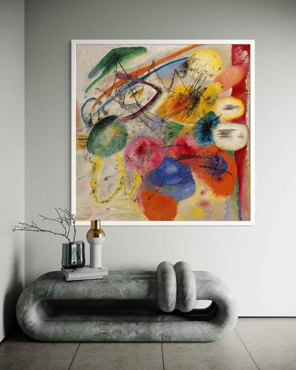 "Líneas negras" de Kandinsky marco blanco