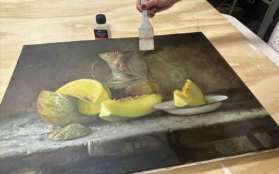 Barnizar un cuadro al óleo