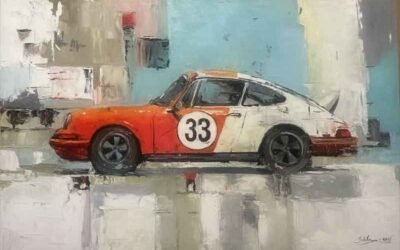 Porsche 911 – Pintura original al óleo con espátula