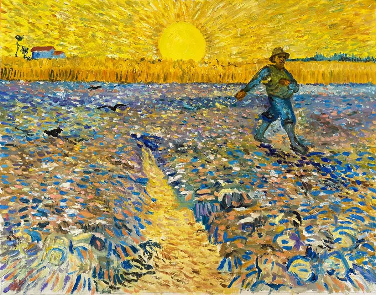 Reproducción al óleo de "EL sembrador a la puesta de sol" de Van Gogh Reproducción al óleo de "EL sembrador a la puesta de sol" de Van Gogh