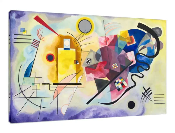 "Amarillo, rojo y azul" de Kandinsky, bastidor de 4
