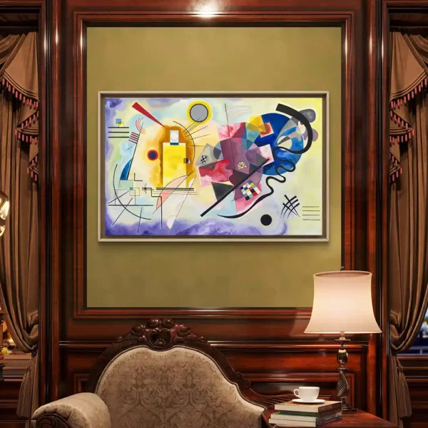 "Amarillo, rojo y azul" de Kandinsky en decoración