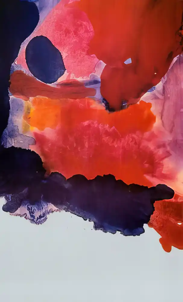 Atmósfera azul de Helen Frankenthaler “Atmósfera azul” de Helen Frankenthaler. Pintura abstracta. Color Field Painting.