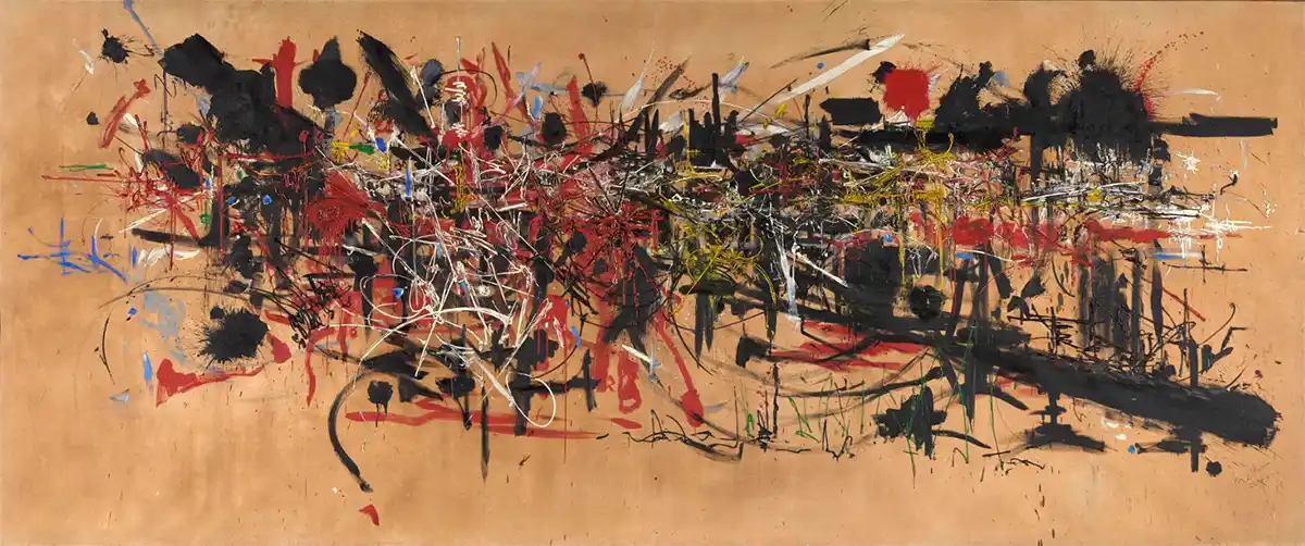 La batalla de Bouvines de Georges Mathieu "La batalla de Bouvines" de Georges Mathieu. Pintura abstracta. Abstracción Lírica.