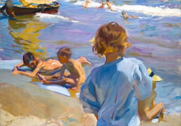 "Niños en la playa, Valencia" de Joaquín Sorolla