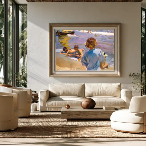 "Niños en la playa, Valencia" de Joaquín Sorolla, en decoración