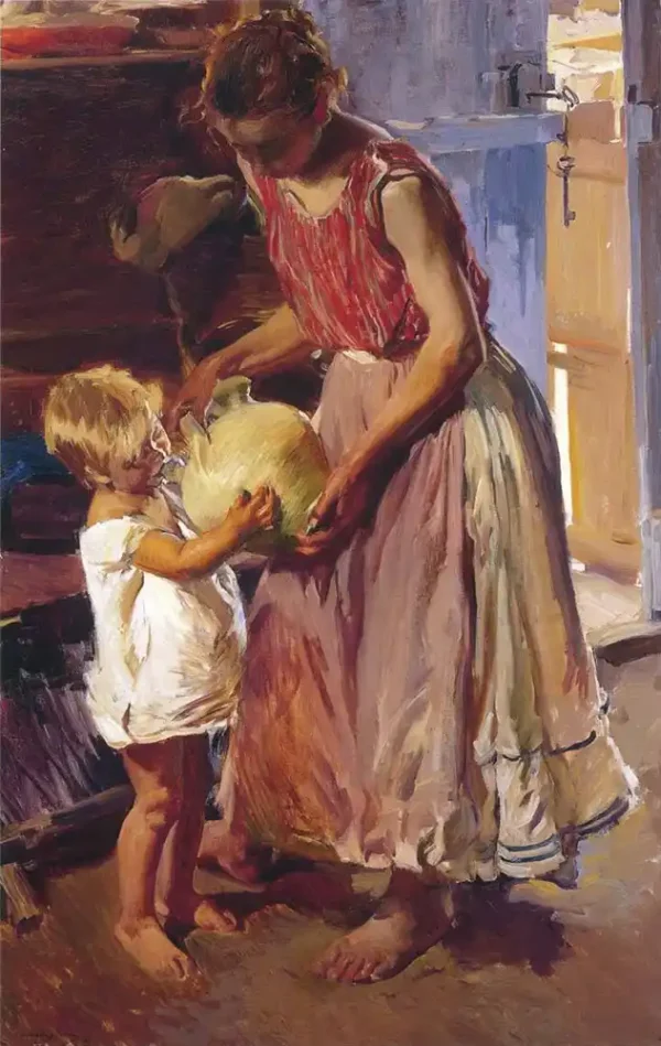 "El botijo" de Sorolla. Reproducciones al óleo pintadas a mano.