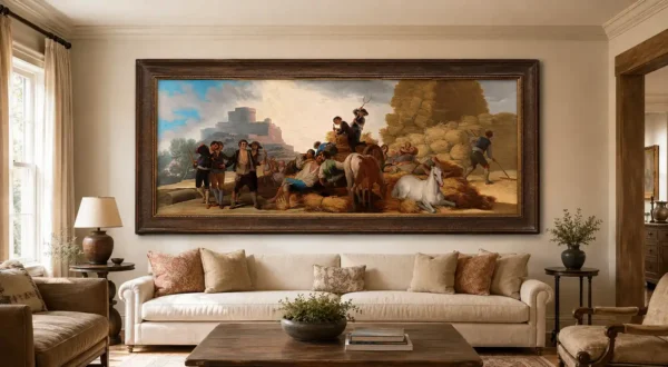 La era o el verano de Goya con marco en decoración. Reproducciones al óleo.