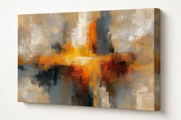 La fuente de luz – cuadro abstracto al óleo con bastidor de 4 cm, listo para colgar