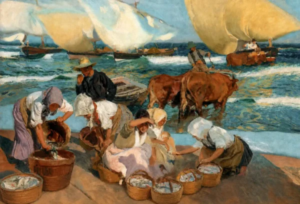 Reproducción al óleo de Playa de Valencia. Sol de tarde de Joaquín Sorolla