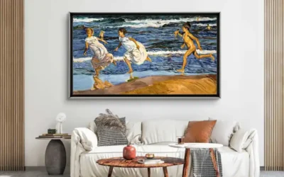 Reproducción de «Corriendo por la playa» de Sorolla