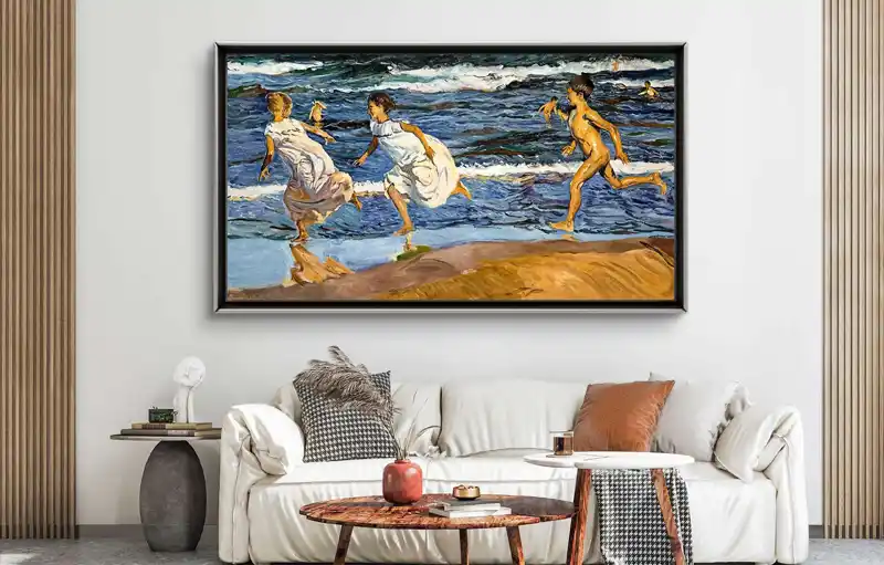Reproducción de «Corriendo por la playa» de Sorolla
