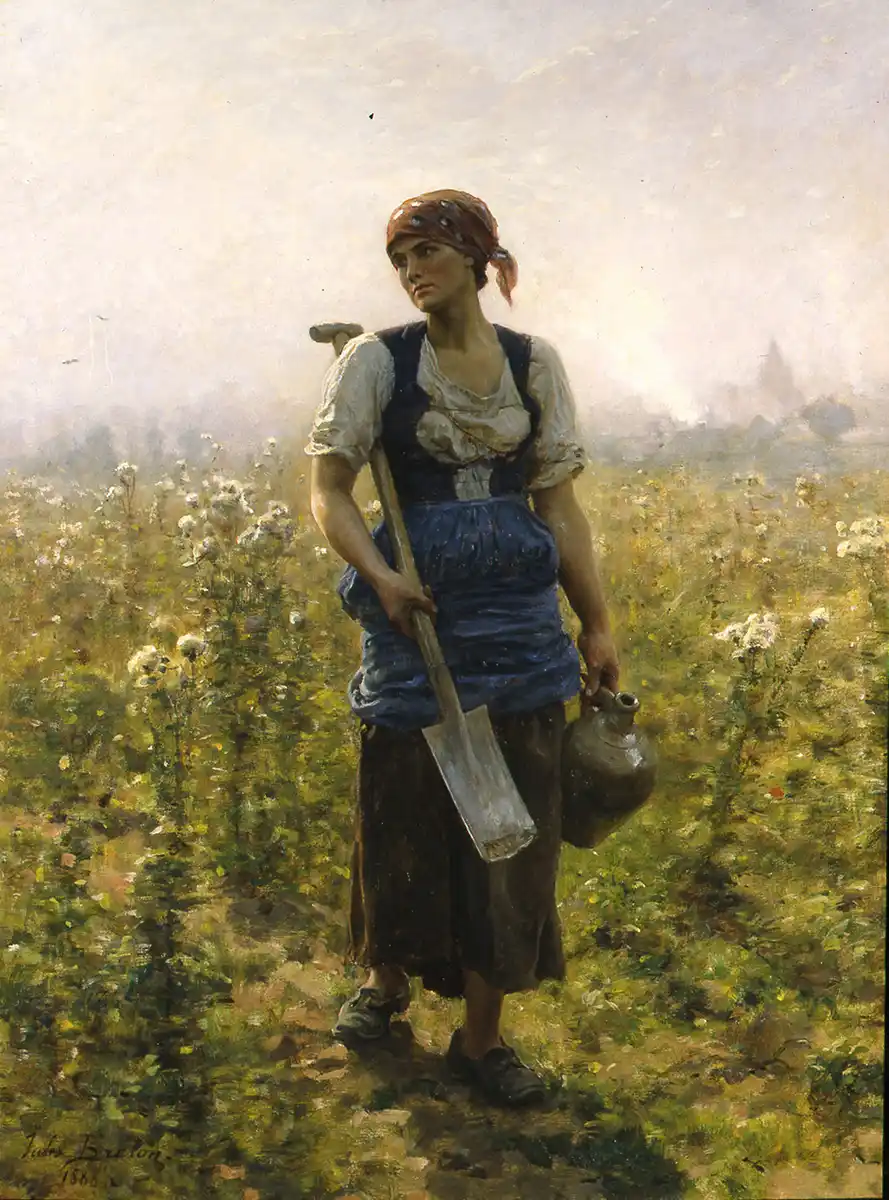 La mañana de Jules Breton. Reproducciones de cuadros al óleo. Realismo artístico.