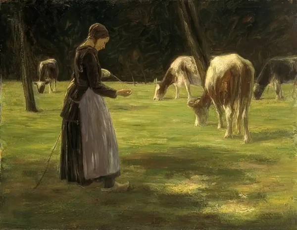 La pastora de vacas de Max Liebermann, reproducción al óleo pintada a mano Copiar