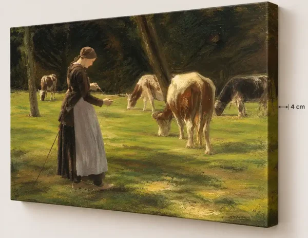 La pastora de vacas de Max Liebermann con bastidor de 4 cm. Reproducciones de cuadros al óleo